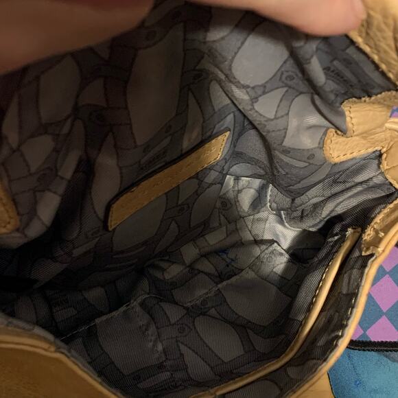 Aimee Kestenberg Leather Crossbody Bag Cream Beige Flap Small 9x6" Boho Tan - Picture 8 of 8